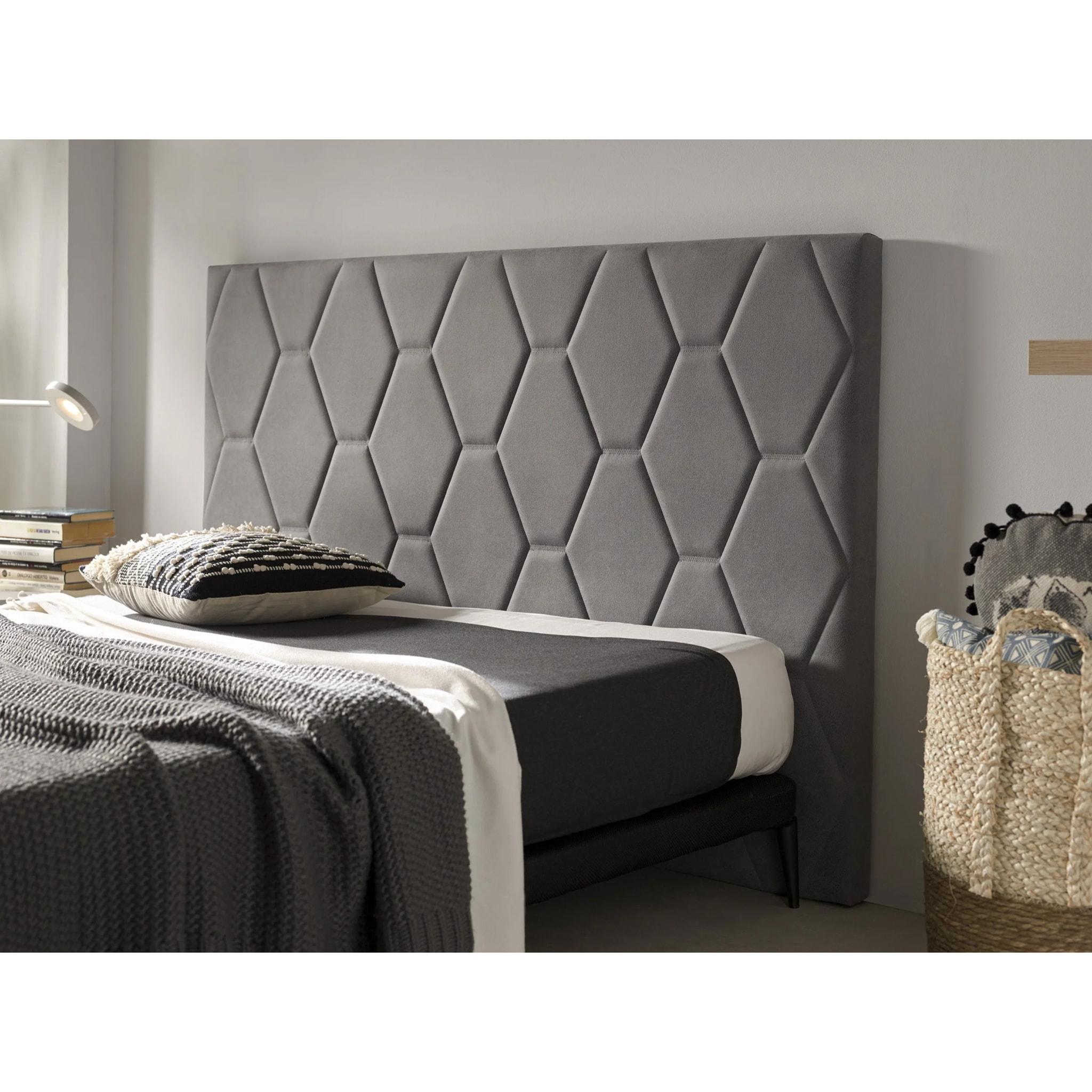 Cabecero Ágata para Cama de Tela Antimanchas Color Gris
