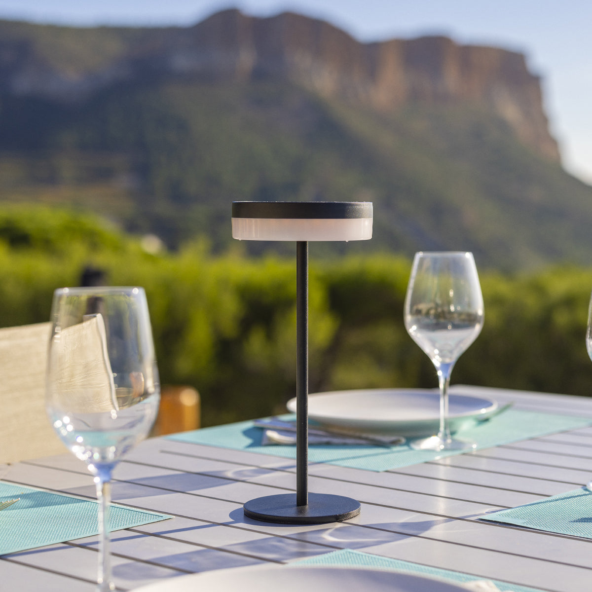 Lot de 2 lampes de table solaires et USB noires LED blanc chaud dimmable 2x VIVIA MINI SOLAR H27cm