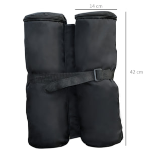 Pack 4 Pesos para Carpas Bolsas de Pesos Pesas de Piernas para Cenador Pabellón Gazebo Bolsas de Arena para Exteriores Negro