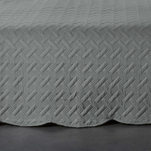 Couverture molletonné surpiquage graphique - Gris Foncé