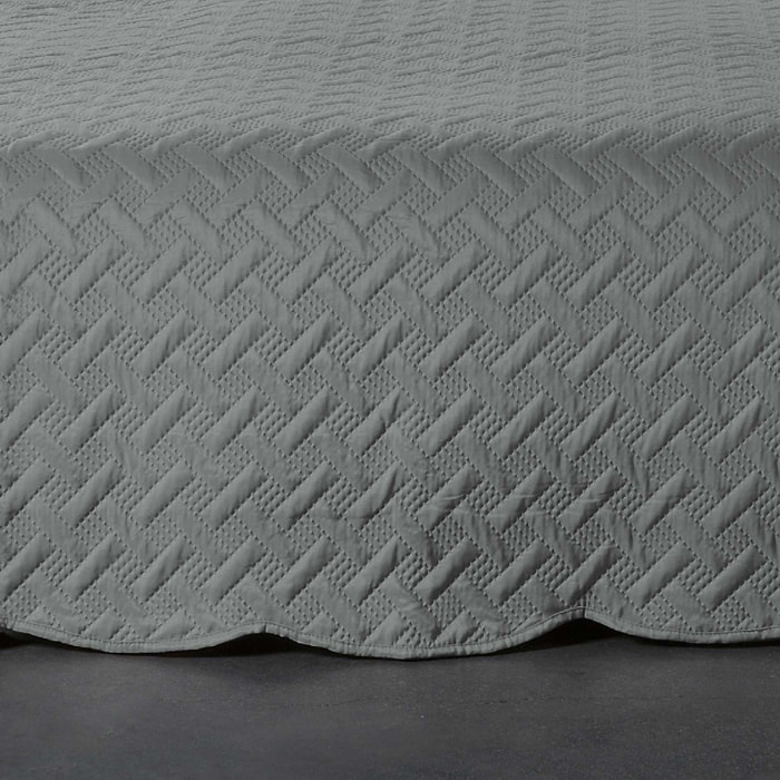 Couverture molletonné surpiquage graphique - Gris Foncé