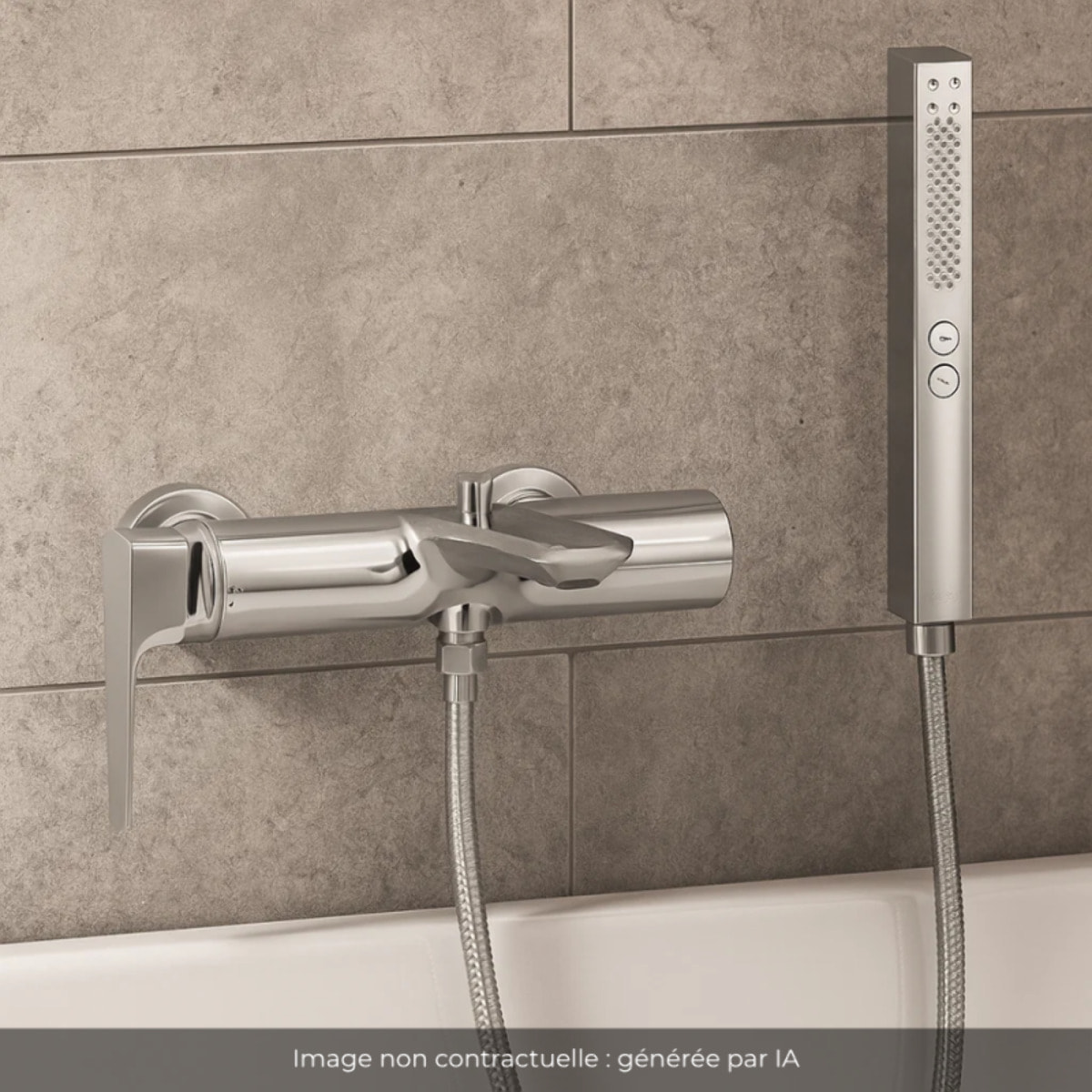 Pack mitigeur bain douche Aléo+ + douchette Shift+ carée + flexible à écrou 175 cm
