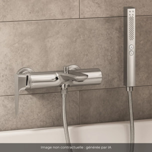 Pack mitigeur bain douche Aléo+ + douchette Shift+ carée + flexible à écrou 175 cm
