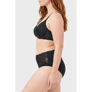 Slip vita alta donna Nero