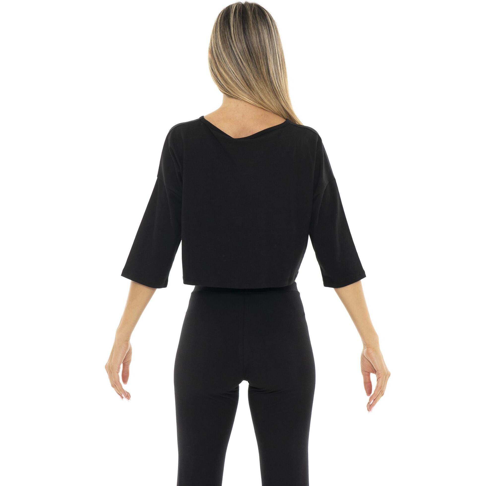 T-shirt crop a manica corta da donna "Authentic Gold"