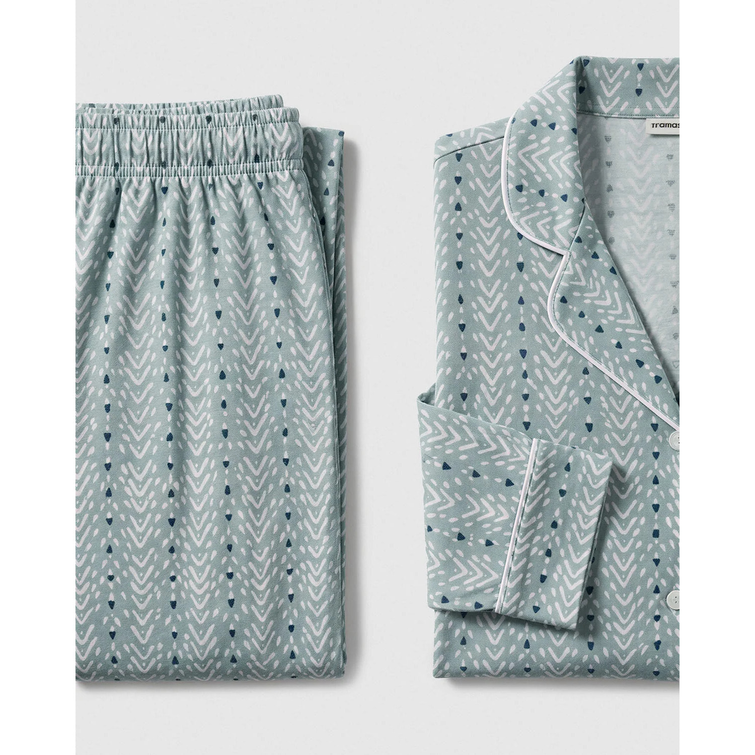 Pijama largo camisero algodón zuberi índigo