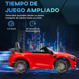 Coche Eléctrico para Niños de +3 Años Mercedes-Benz AMG GTR Carro Eléctrico Infantil con Batería 12V Mando a Distancia Faros Bocina Música y Pantalla Rojo