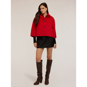 Motivi - Cappa corta in panno misto lana - Rosso