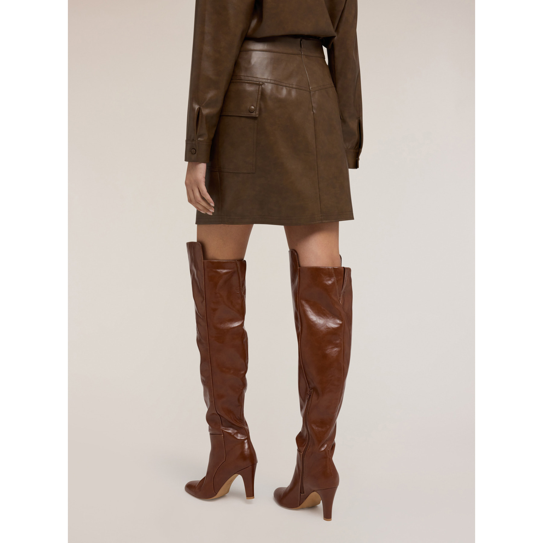 Motivi - Minigonna asimmetrica con tasche - Verde militare