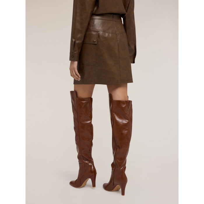 Motivi - Minigonna asimmetrica con tasche - Verde militare