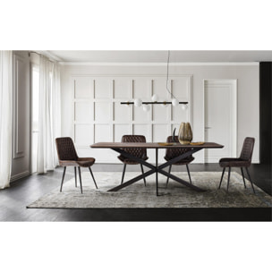 Mesas de Comedor de Madera de Teca Reciclada 200 Cm Estilo Industrial Contemporáneo