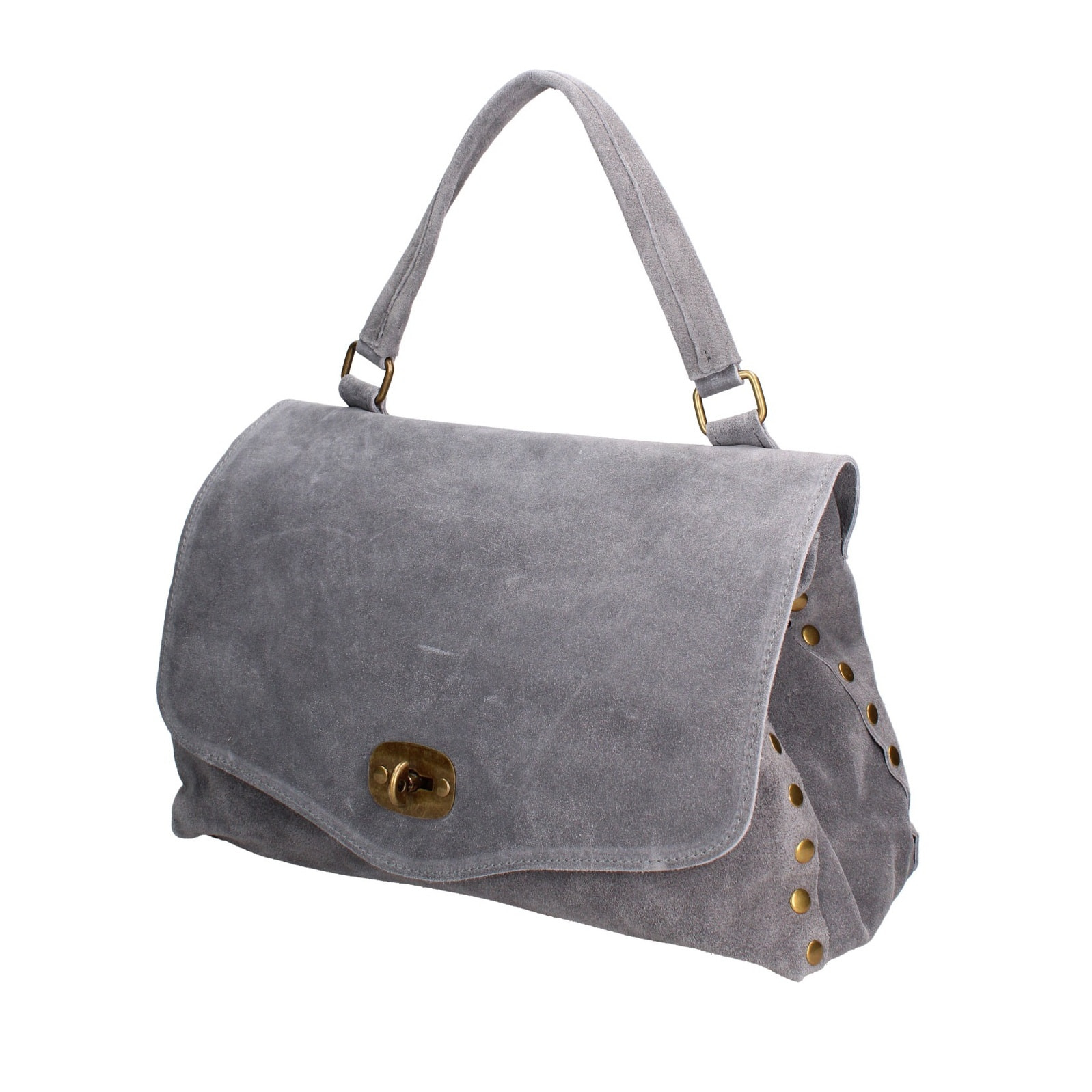 Borsa a mano da donna Made in Italy - Modello Zelia Elite - Pelle scamosciata - 37.0 x 22.0 x 15.0 cm