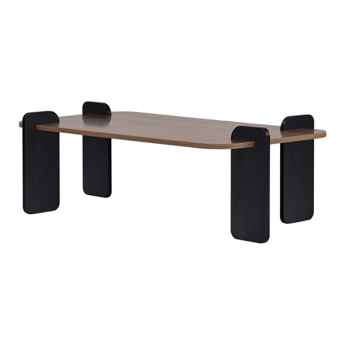 Table basse rectangulaire effet noyer 120cm JAVA