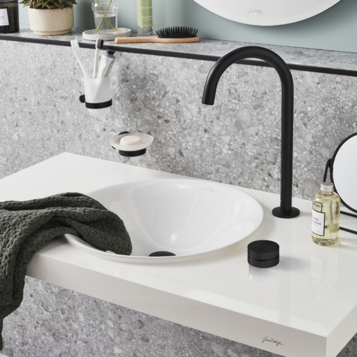 Mitigeur lavabo 2 trous XL Grands Boulevards Noir mat