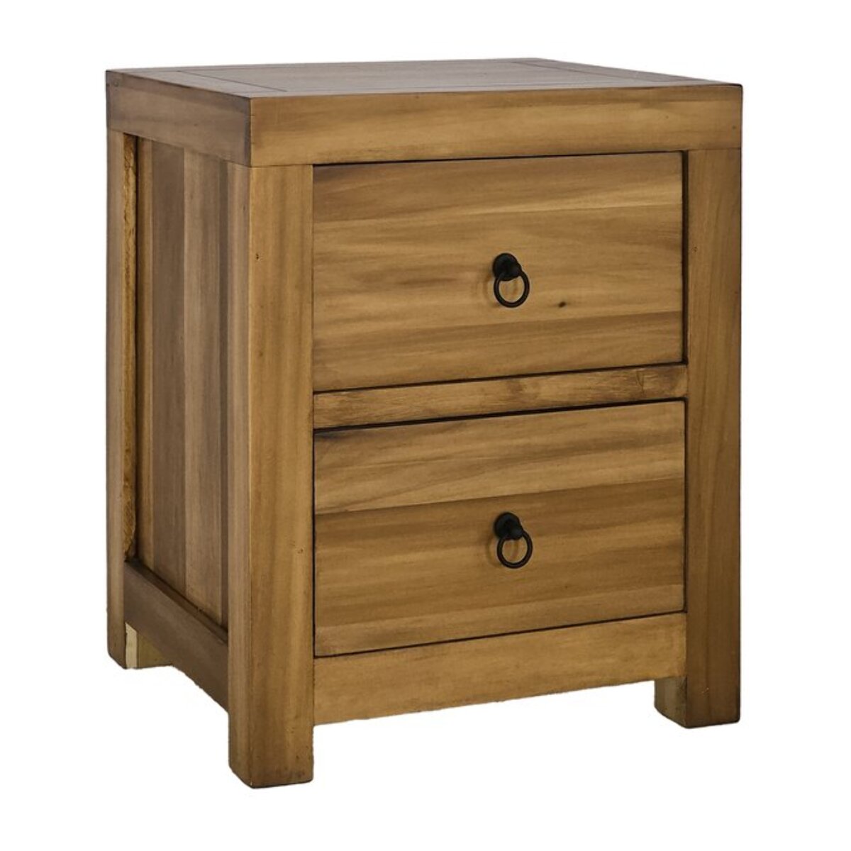 Table de chevet Tiber -bois massif de peuplier-couleur praliné 50 x 60 x 43 cm