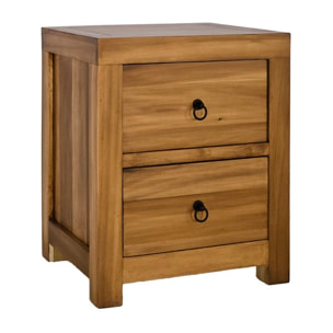 Table de chevet Tiber -bois massif de peuplier-couleur praliné 50 x 60 x 43 cm