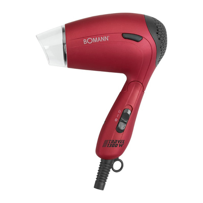 Sèche-cheveux de voyage compact 1300w Bomann HTD 8005 CB Rouge