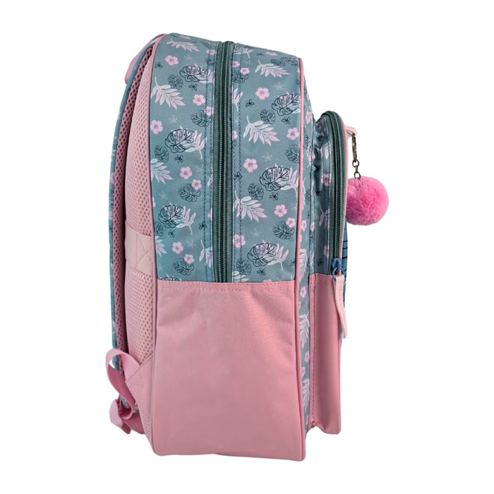 Stitch Pink Mochila Primaria con doble compartimento adaptable a carro.