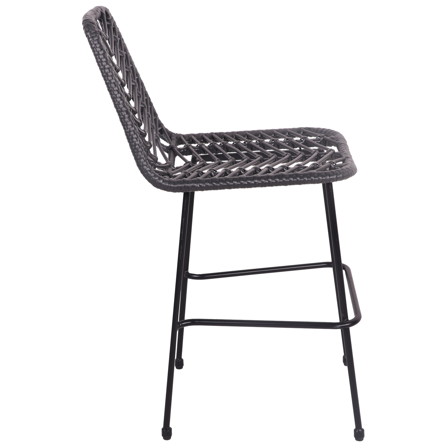 Lot de 2 tabourets de bar en rotin synthétique noirs OKA
