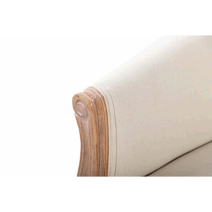 Butaca Doble Beige Capitone Madera 107x61x71 Cm