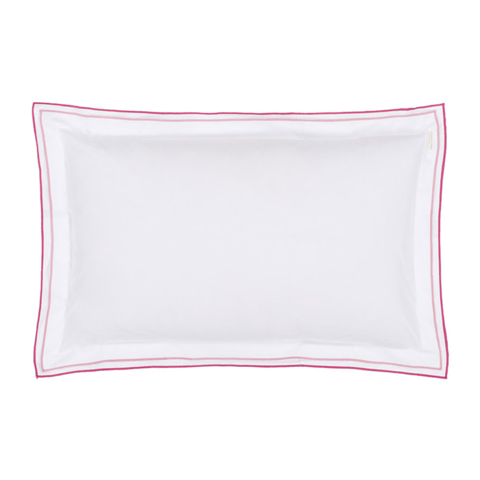 Taie d'oreiller unie en percale de coton, ASTOR, Blanc