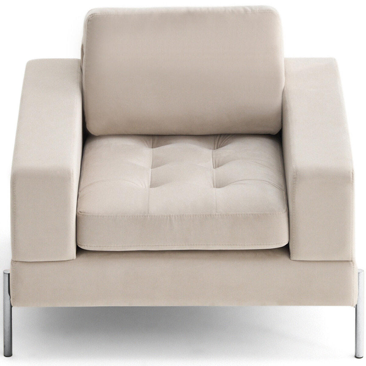 Isaure - fauteuil en velours - Beige