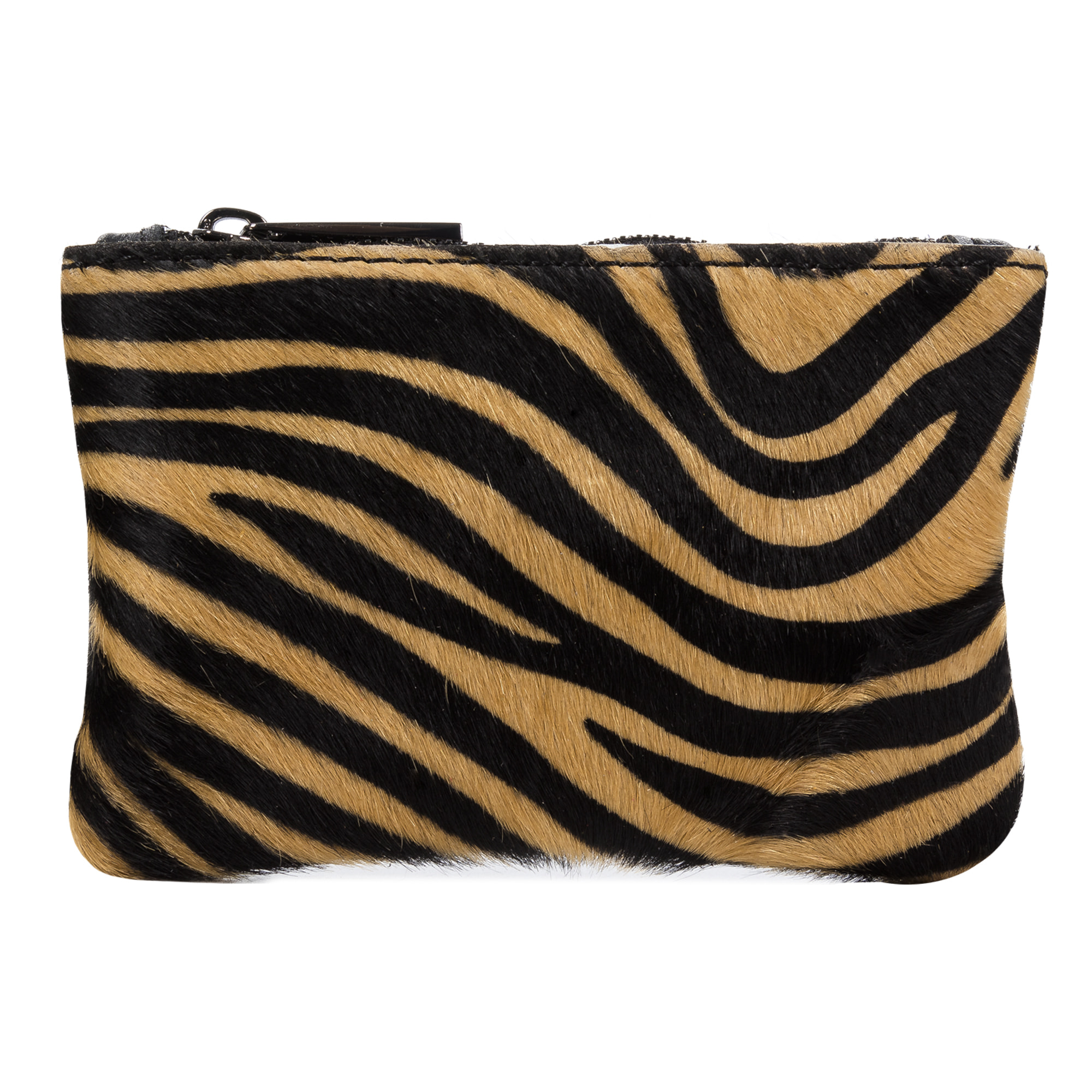 FIRENZE ARTEGIANI Portafoglio da Donna Leonilda. Vera Pelle Sauvage Cavallino Tigre Made in Italy 14x2x9 Cm. Colore nero