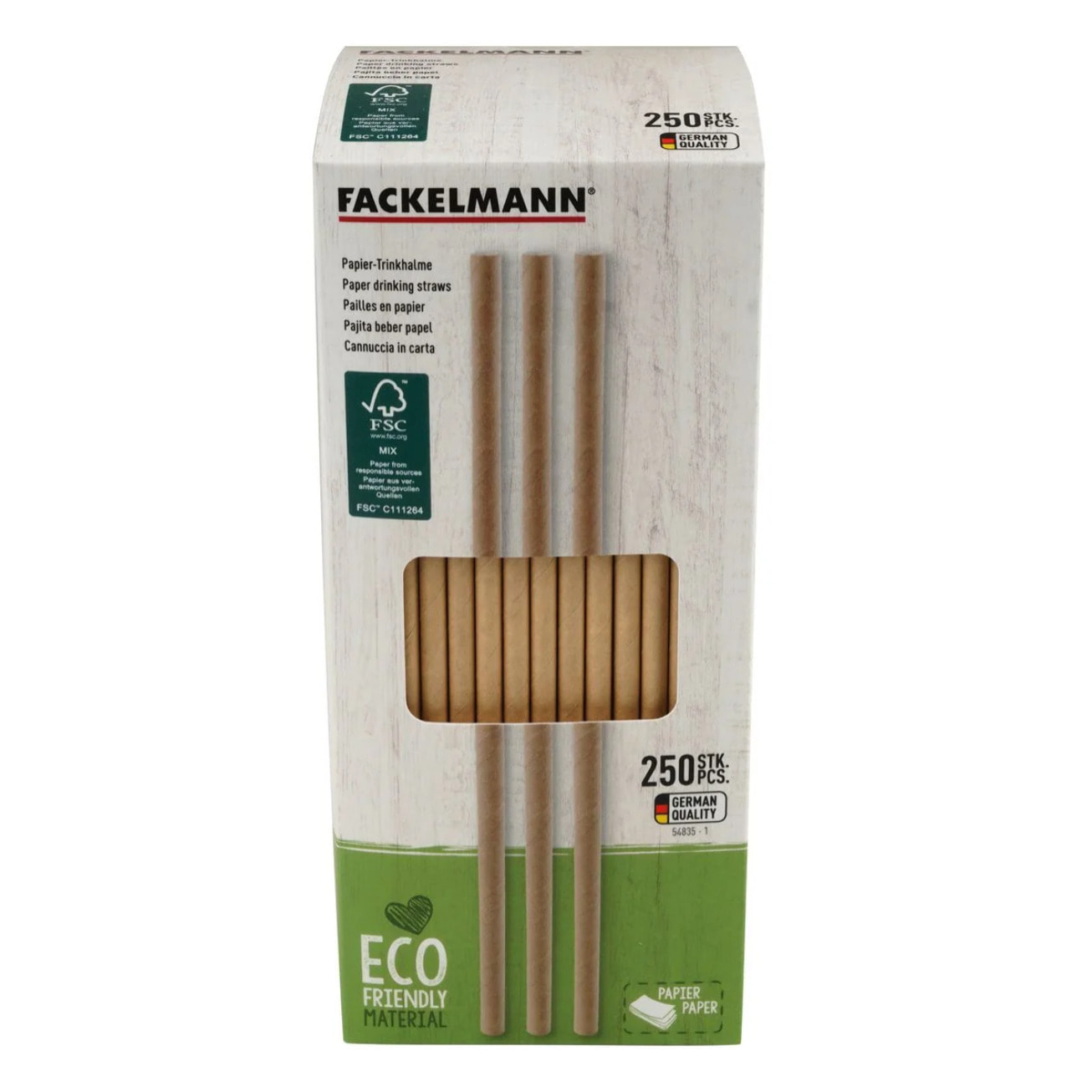 Boite de 250 pailles en papier brun 21 cm Fackelmann Nature