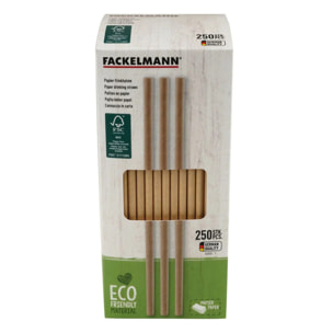 Boite de 250 pailles en papier brun 21 cm Fackelmann Nature