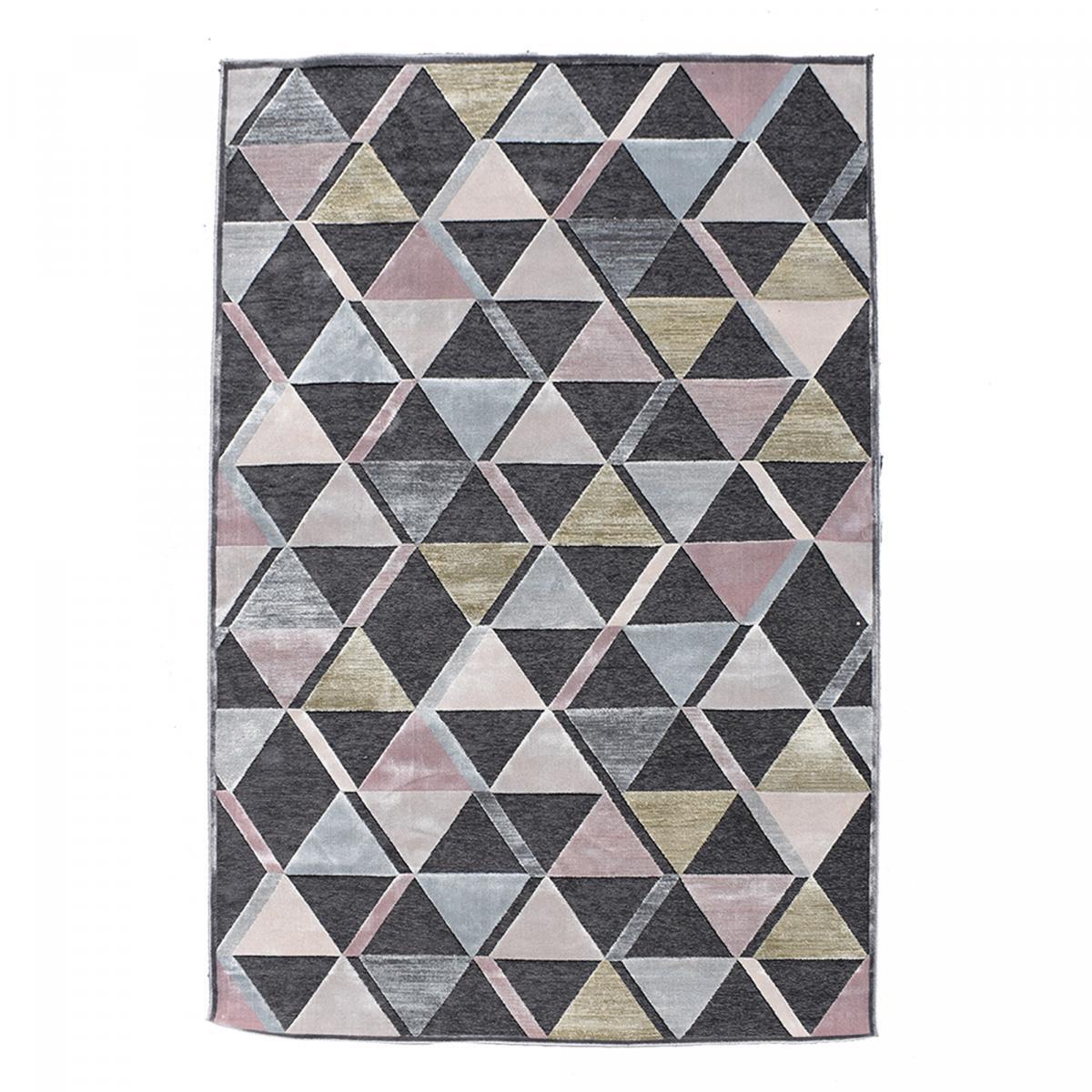 Tapis salon et chambre tissé en viscose motif scandinave SEHI