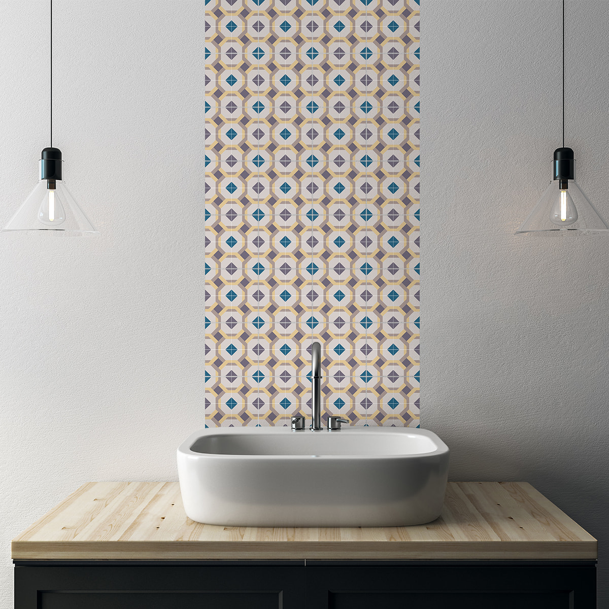 Stickers muraux - Sticker Mural Carrelage adhésif Cuisine Salle de Bain - 24 STICKERS CARRELAGES AZULEJOS GOSTOSO