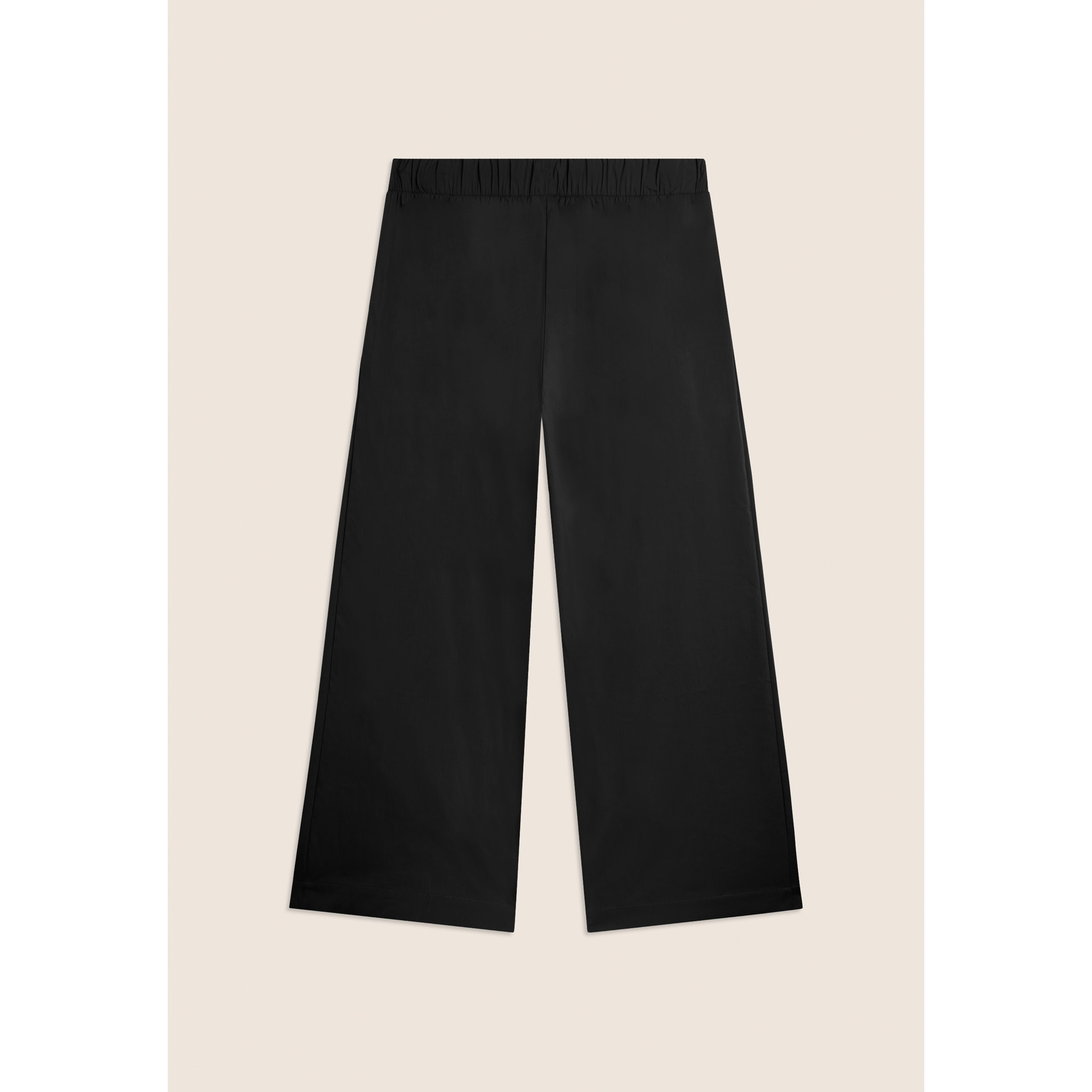 Pantaloni Cropped con Ricamo Floreale al Fondo