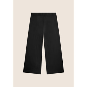 Pantaloni Cropped con Ricamo Floreale al Fondo