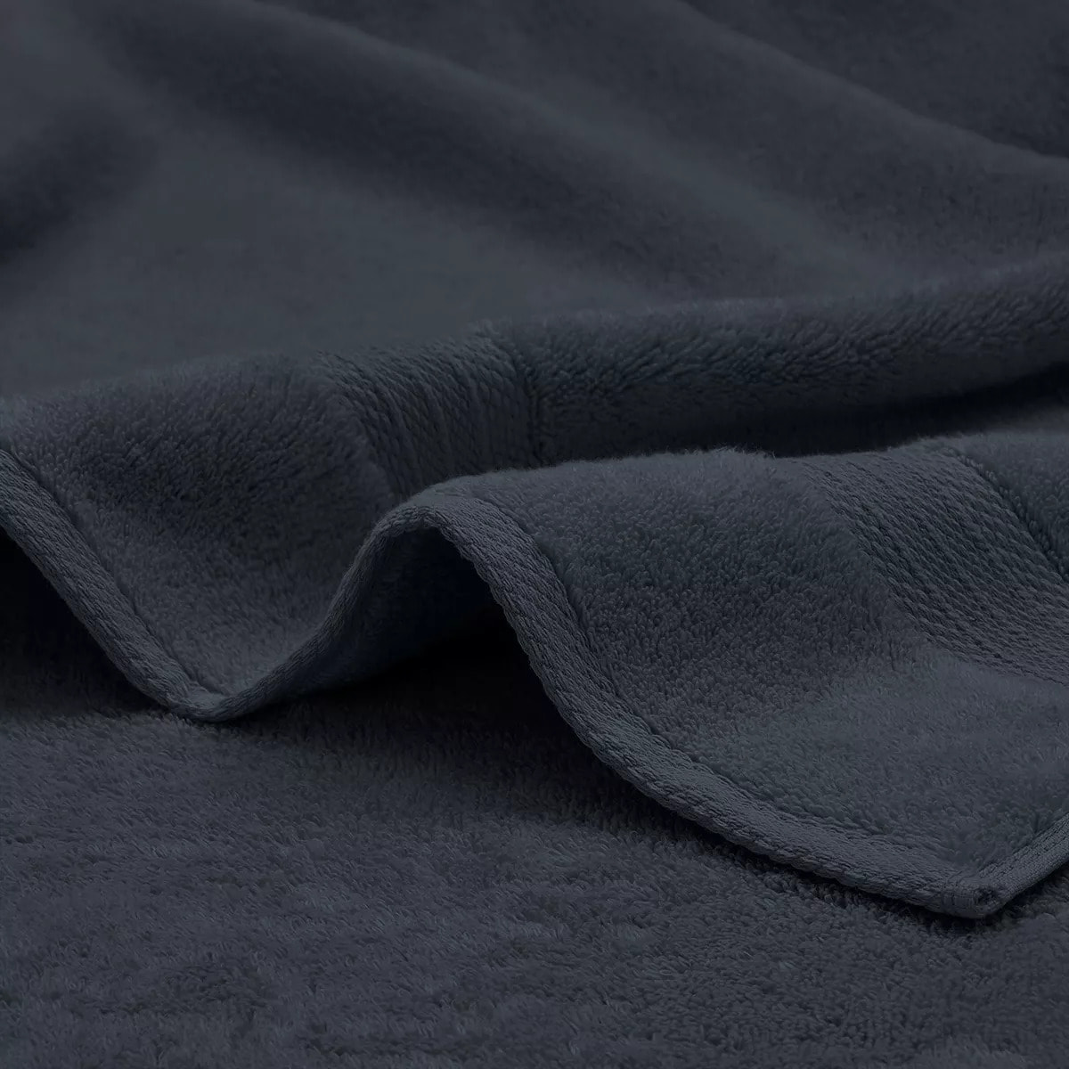 Serviette invites pur coton 550 g/m² uni marine Elea navy