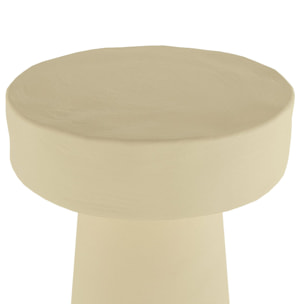 Petite table d’appoint ronde design en magnésie crème