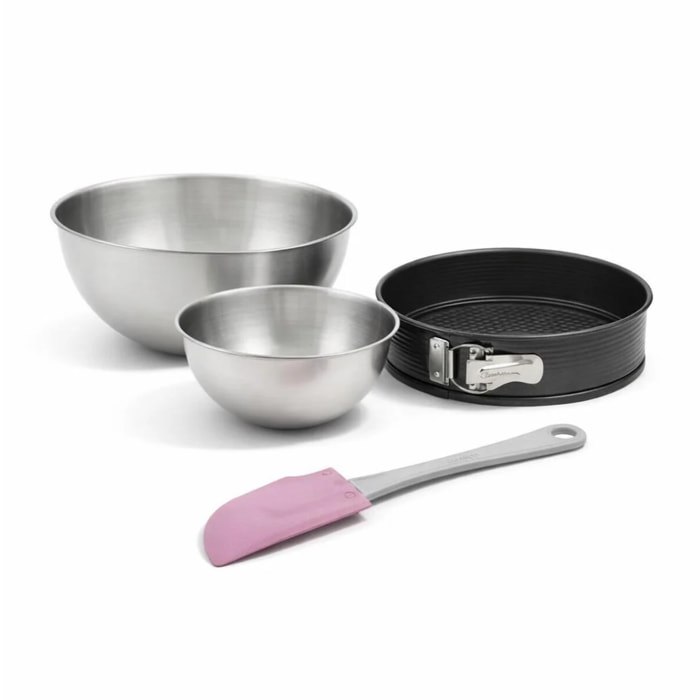 Set de 4 ustensiles de pâtisserie moule à gâteaux 2 bols et spatule pâtisserie Black mettallic Black mettallic Zenker  Black mettallic