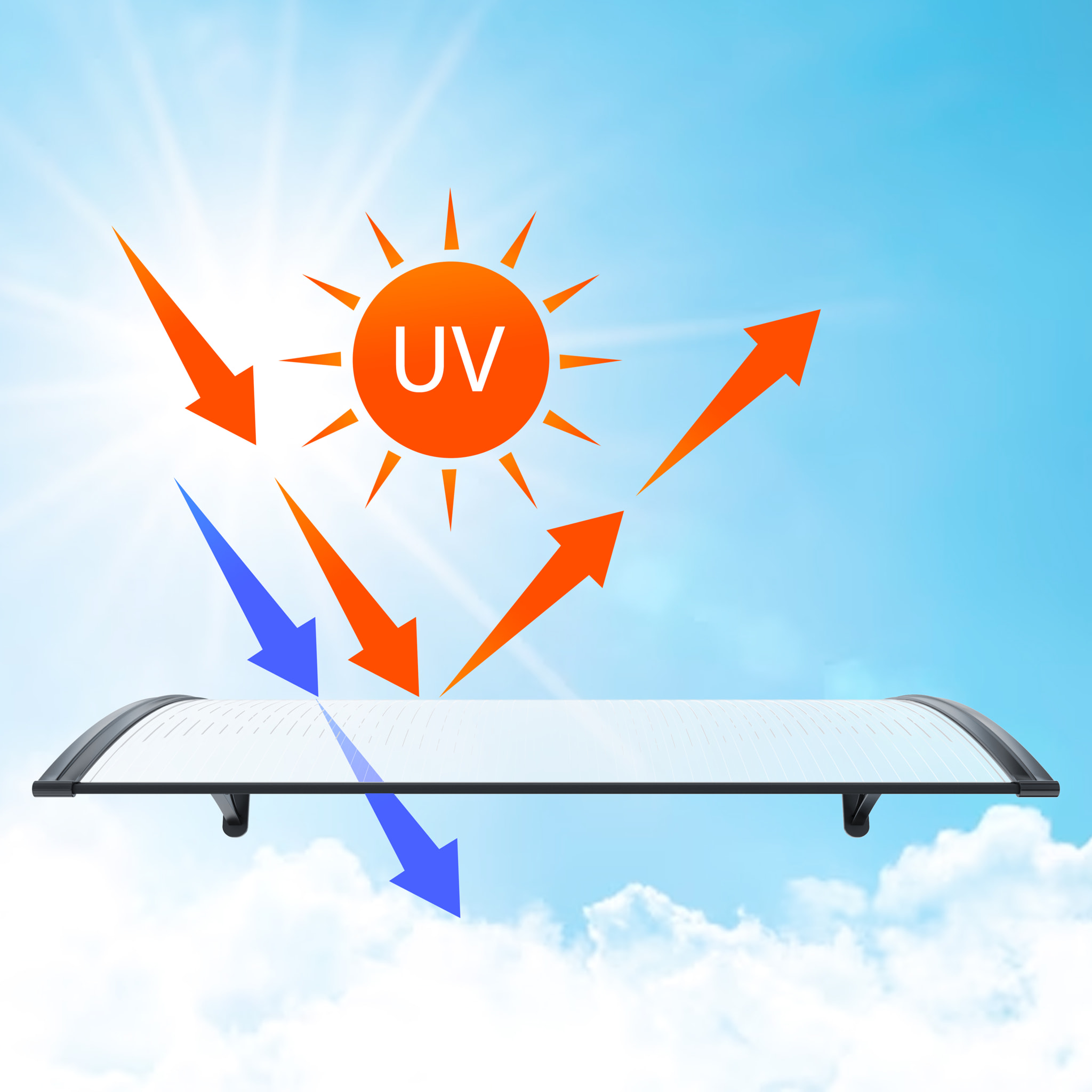 Pensilina Per Copertura In Policarbonato Alveolare Tettoia Modulabile Per Esterno Porte Balcone Finestre Elegante Resistente Trasparente 80 x 120 cm