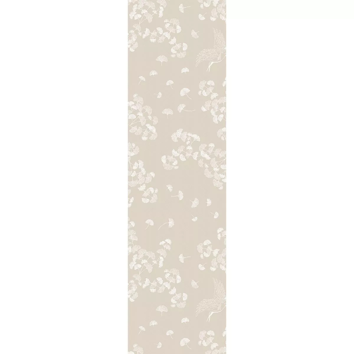 Chemin de table pur coton motif jacquard beige Mille ginkos naturel