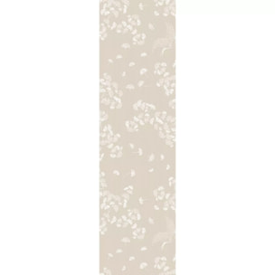 Chemin de table pur coton motif jacquard beige Mille ginkos naturel