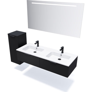 Ensemble double vasque 2 tiroirs + miroir - SOHO
