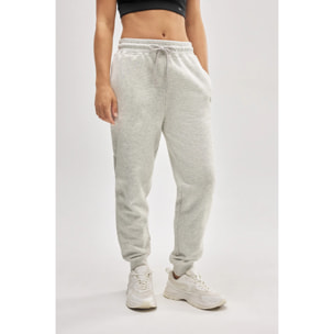 Pantaloni da jogging in pile con cintura regolabile in grigio