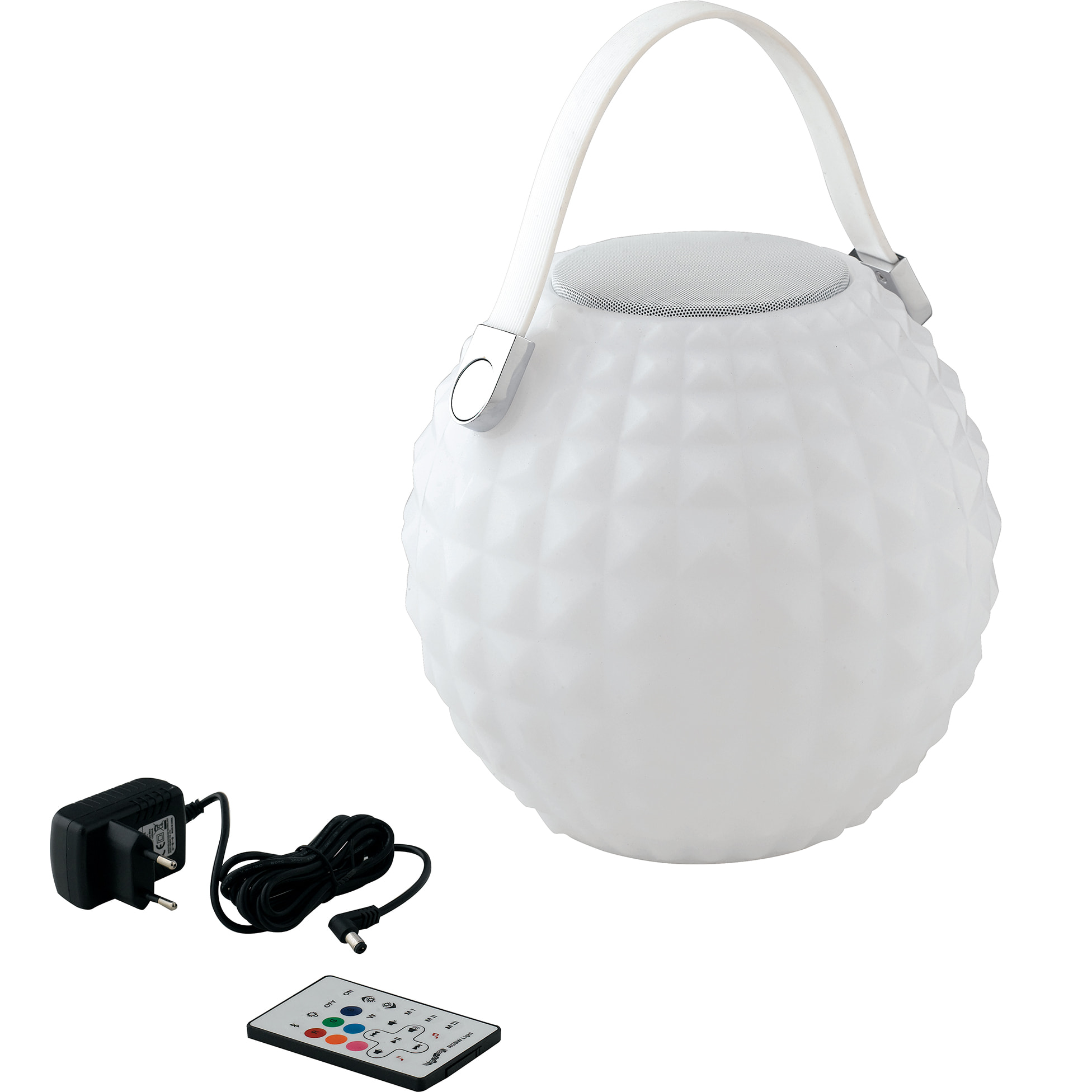 Lampada portatile ricaricabile GECO con speaker bluetooth luce naturale + RGB con telecomando incluso