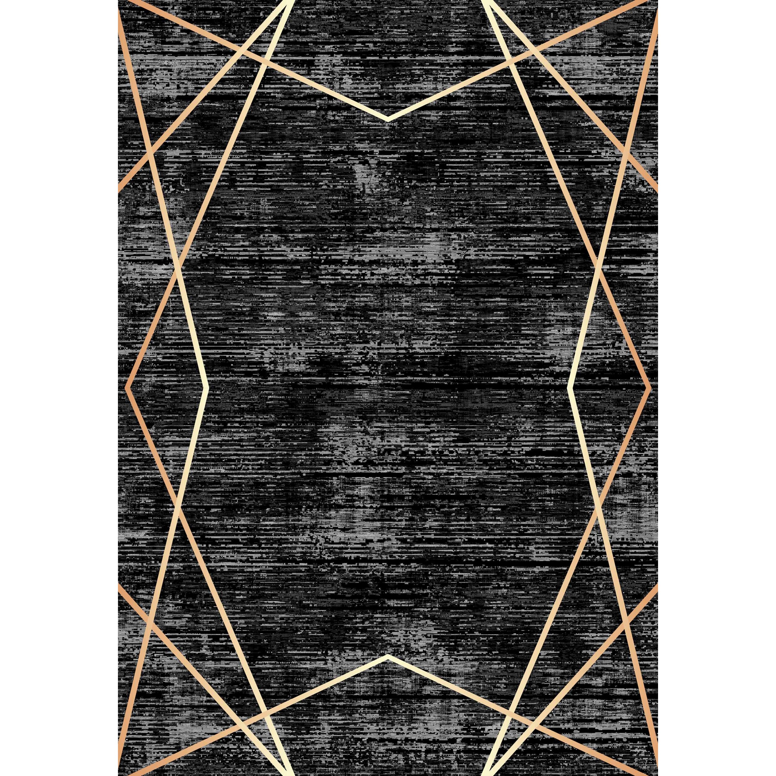 Stampa - tapis de salon lavable à motif, noir