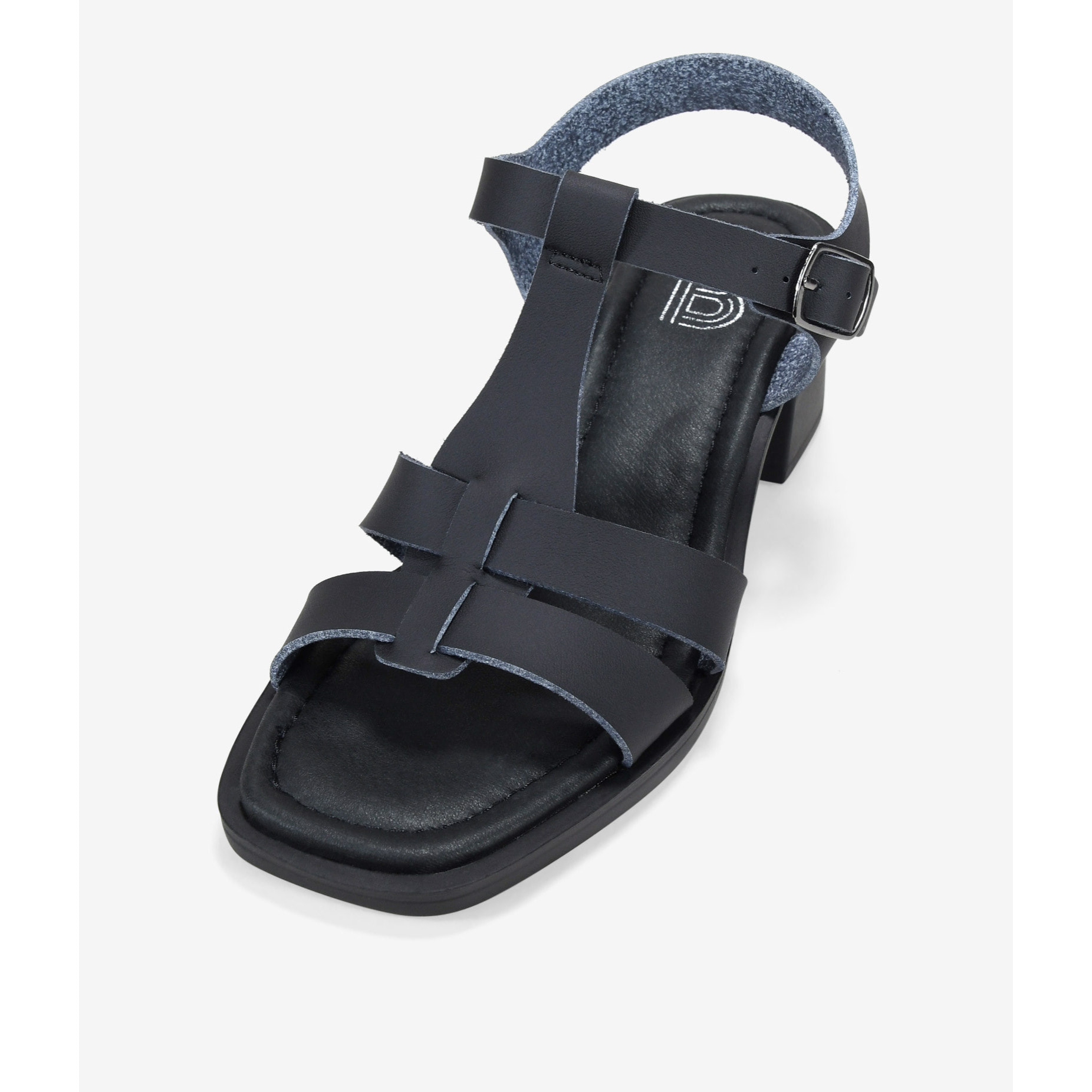 Sandalias de tacón negras con hebilla