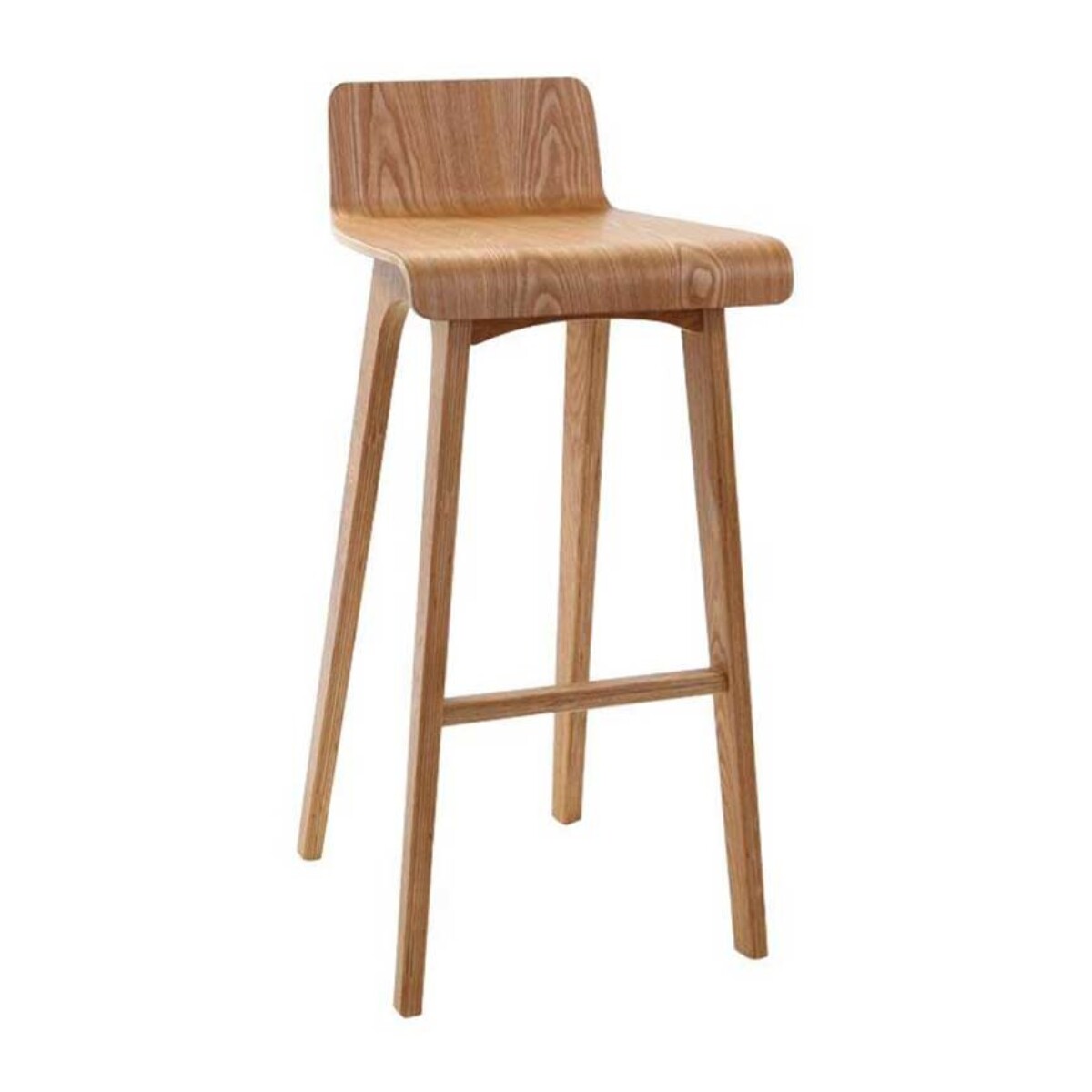 Chaise de bar scandinave en bois clair H75.2 cm BALTIK