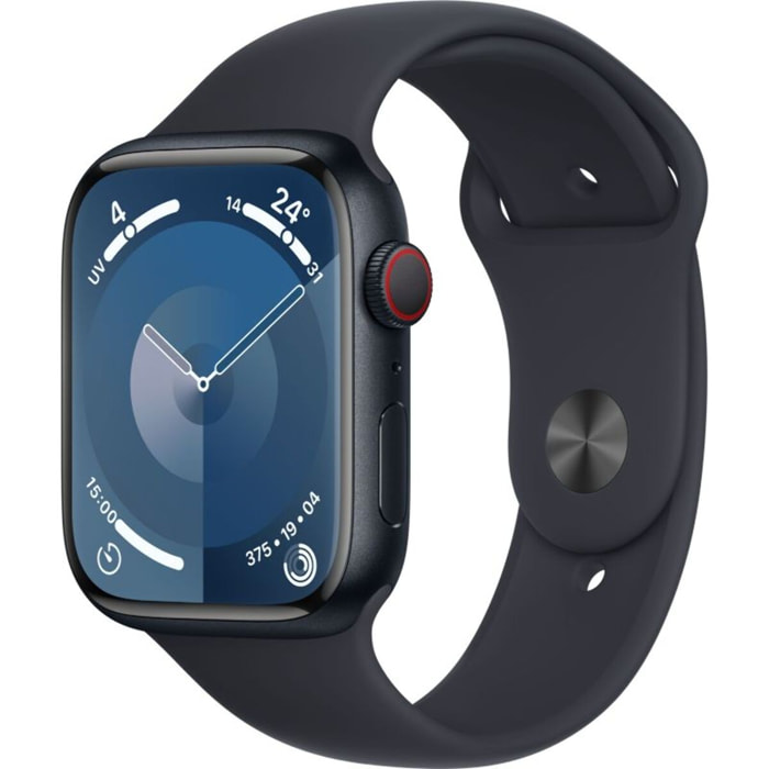 Montre connectée APPLE WATCH Serie 9 Cellular 45mm Aluminium/Minuit S/M