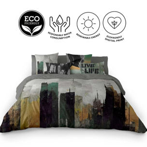 Icehome - Funda Nórdica Estampada - Cierre Solapa - 100% Poliéster Microfibra - Incluye 1/2 Fundas de Almohada - Canvas