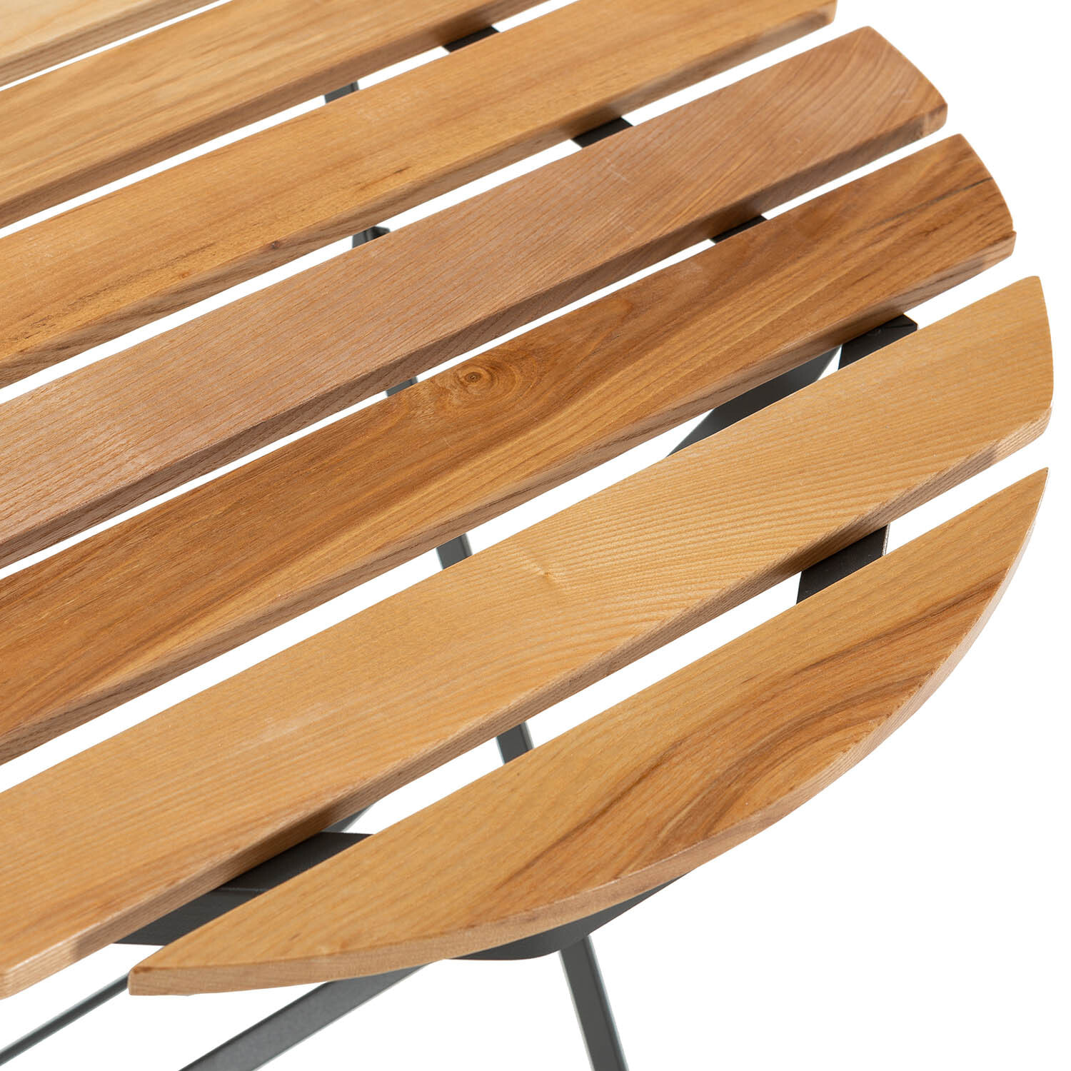 Mesa de Jardín Plegable Ambar de Madera y Metal Negro