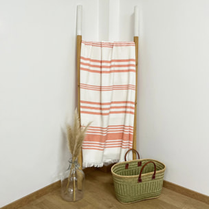 Fouta doublée éponge Karabuk Mandarine 90x160 400g/m²