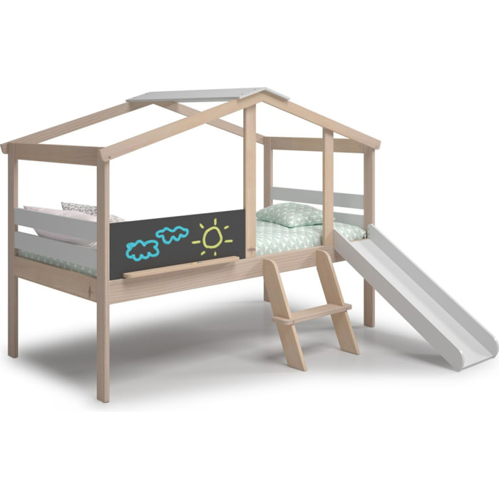 Lit cabane enfant avec toboggan  - JULES